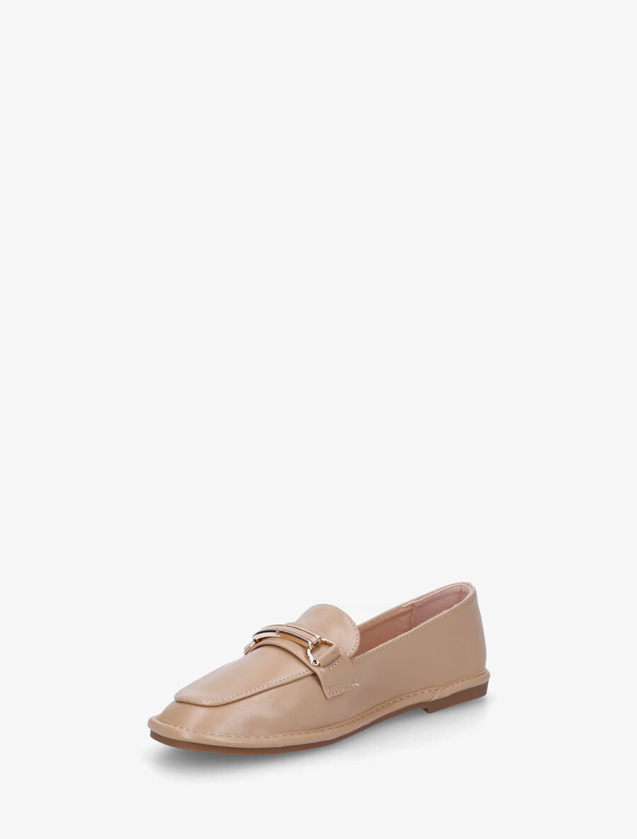 Mocassins en simili à semelle plate - Taupe - 3