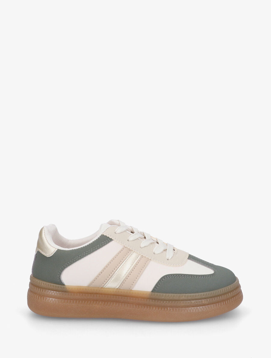 Sneakers à semelle épaisse - Kaki - 1