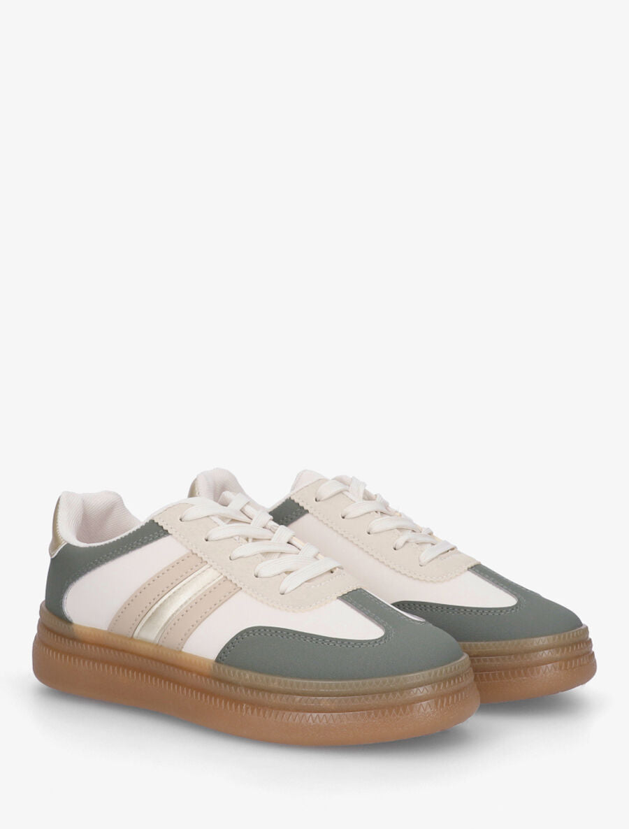 Sneakers à semelle épaisse - Kaki - 4