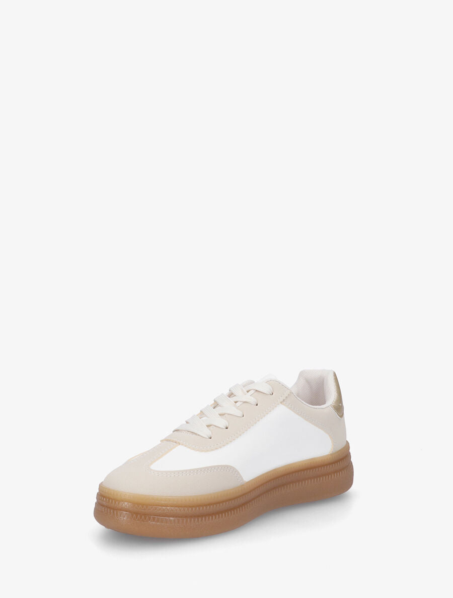 Sneakers à semelle épaisse - Beige - 3