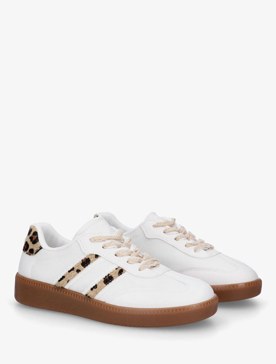 Sneakers en mesh et semelle en caoutchouc - Camel - 4