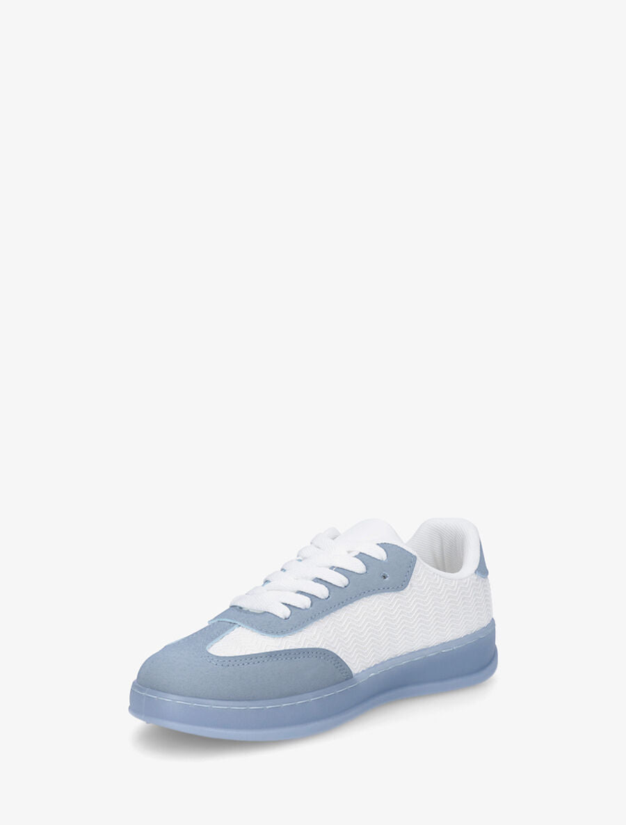 Sneakers bimatière et colorées - Bleu - 3