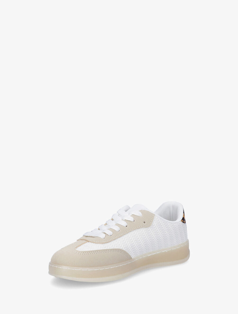 Sneakers bimatière et colorées - Taupe - 3