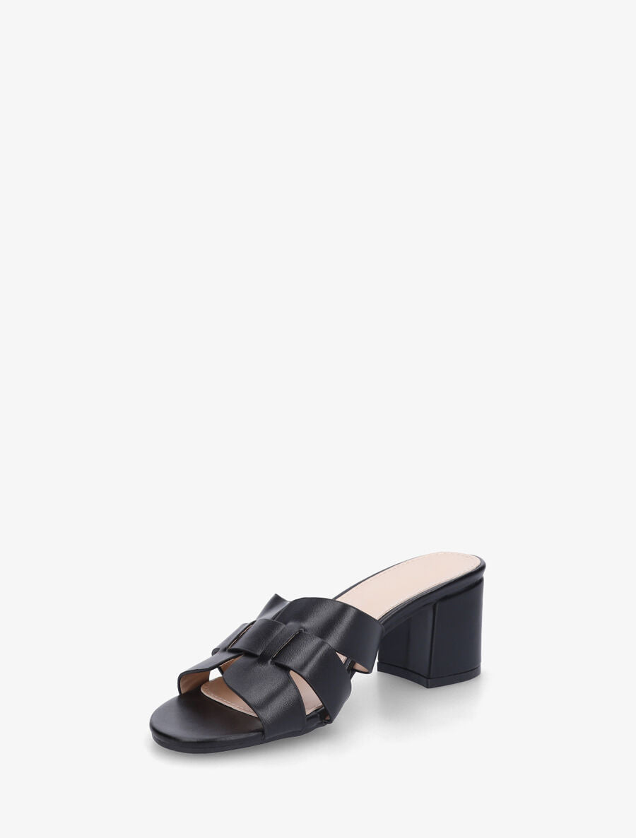 Mules en simili à talon - Noir - 3