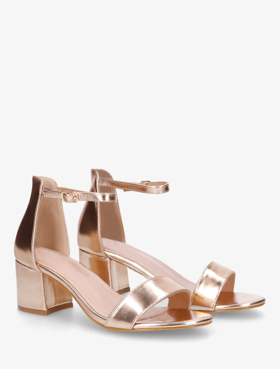 Sandales à bride classique en simili nacré - Rose gold - 4