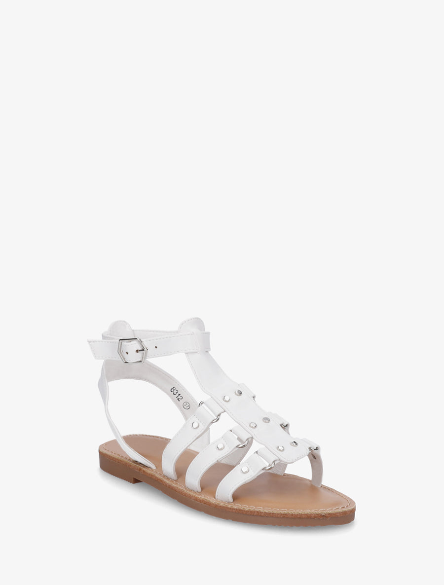 Nu-pieds cloutées style spartiate - Blanc - 2