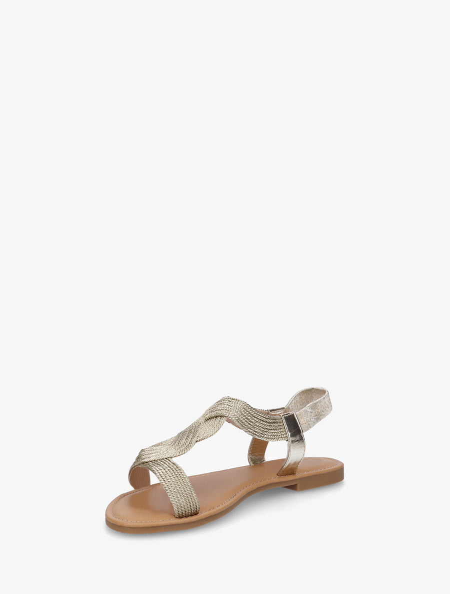 Nu-pieds à cheville élastiquée - Or - 3