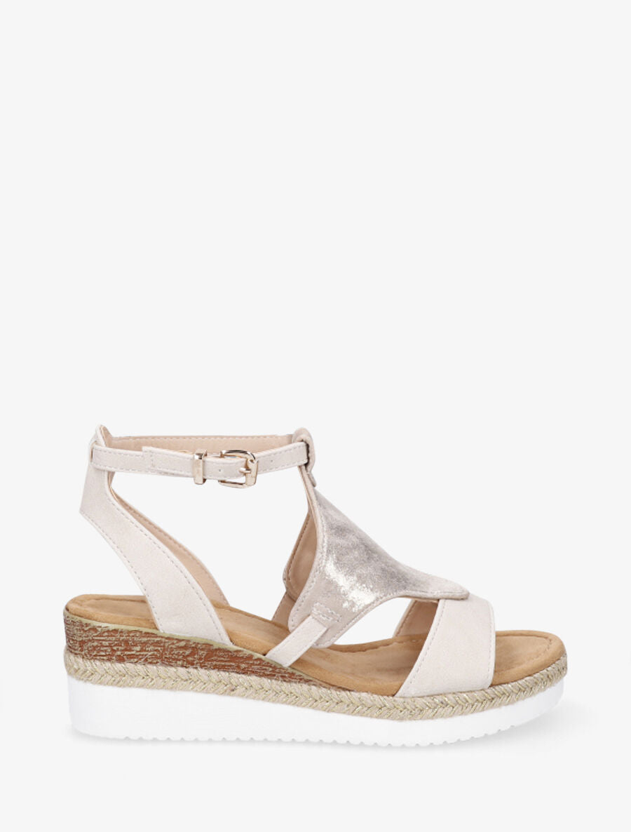 Sandales irisées en simili - Beige - 5