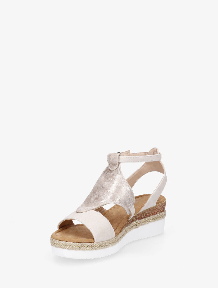 Sandales irisées en simili - Beige - 3