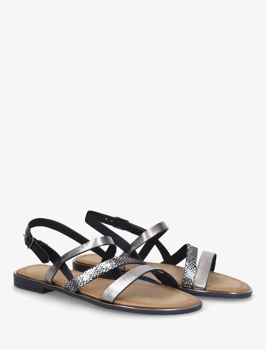 Nu-pieds à lannière python - Noir - 4