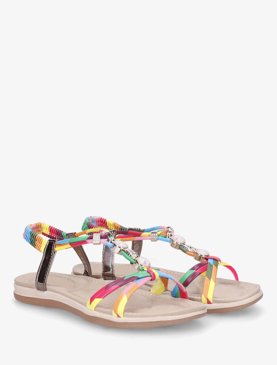 Nu-pieds à tour de cheville élastiquée - Rose - 4