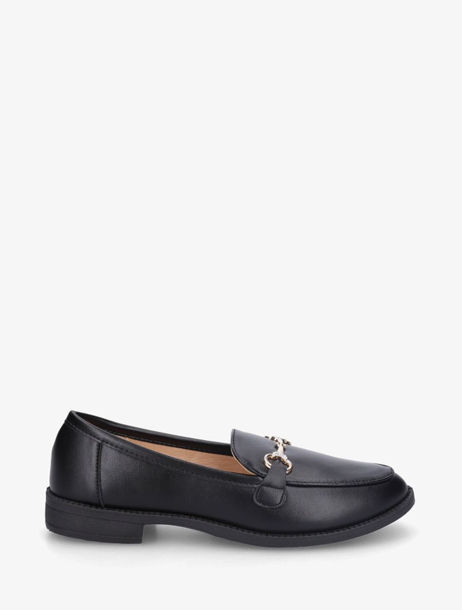 Mocassins à boucle et strass - Noir - 1