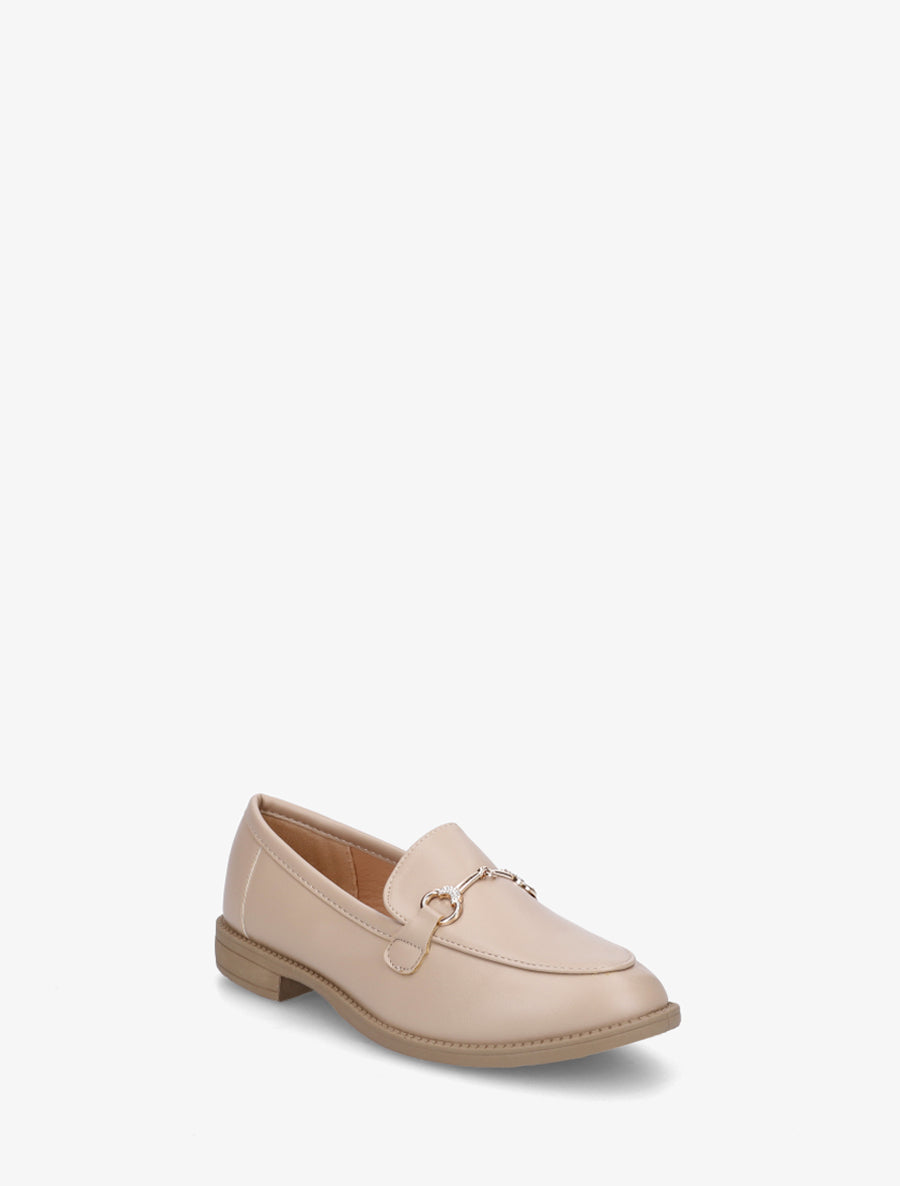 Mocassins à boucle et strass - Beige - 2