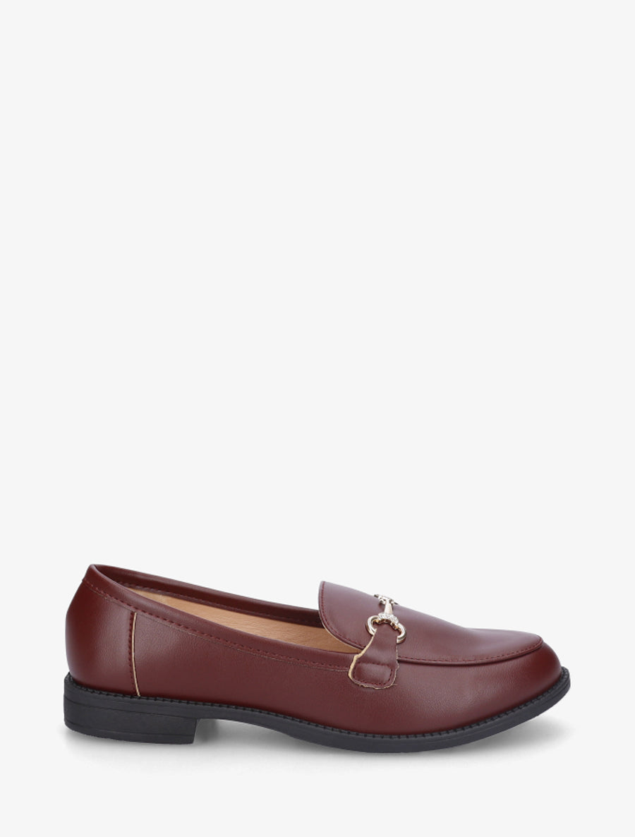 Mocassins à boucle et strass - Bordeaux - 1