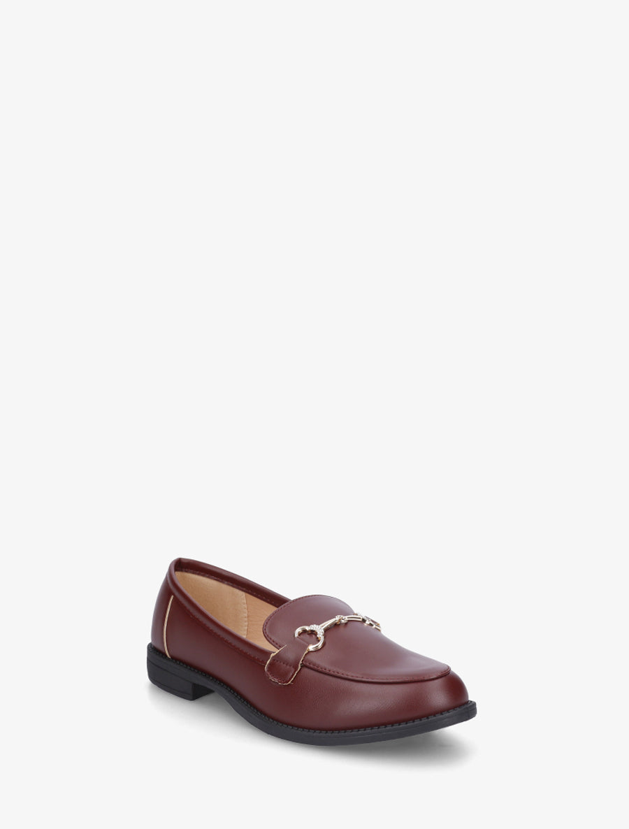 Mocassins à boucle et strass - Bordeaux - 2
