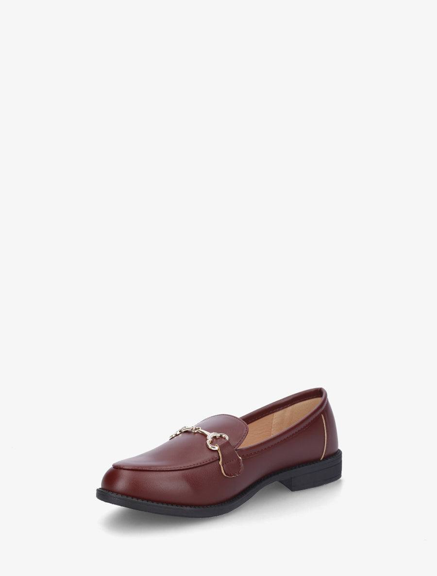 Mocassins à boucle et strass - Bordeaux - 3