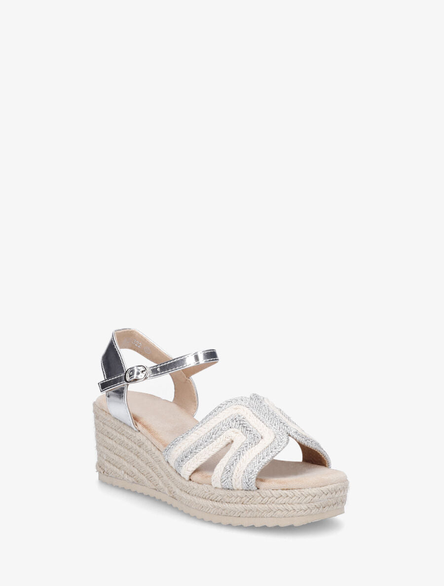Sandales compensées à bride stylisée - Argent - 2