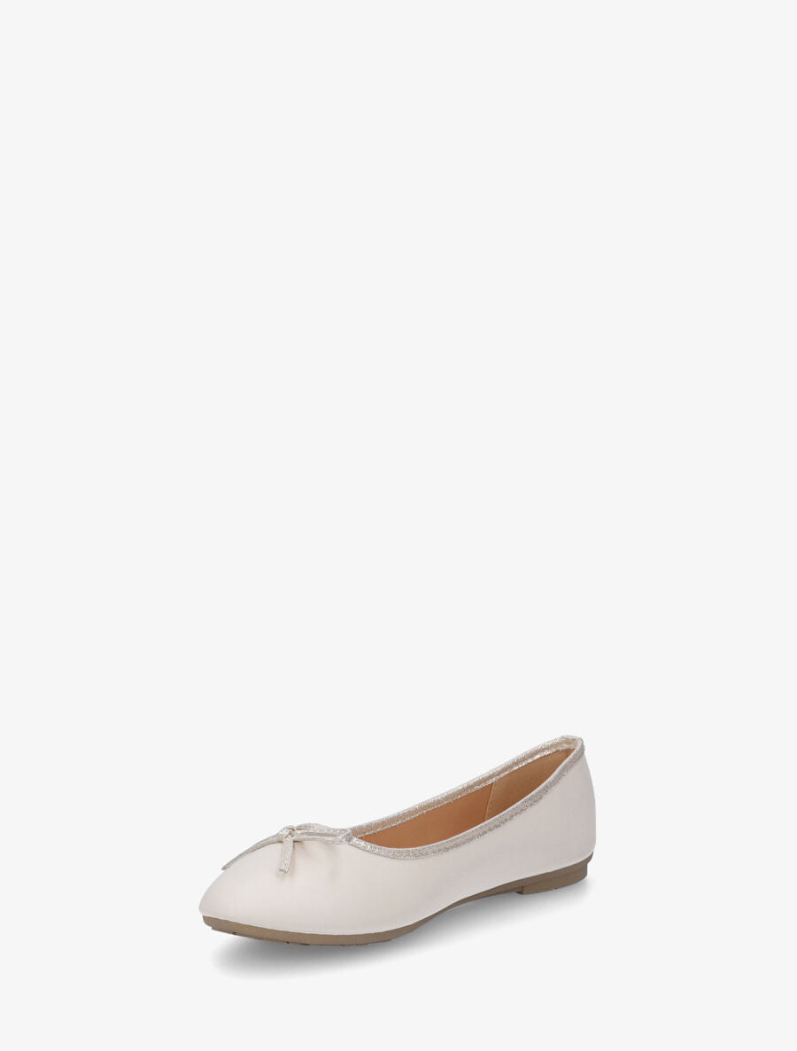 Ballerines en simili noeud irisé - Beige - 2