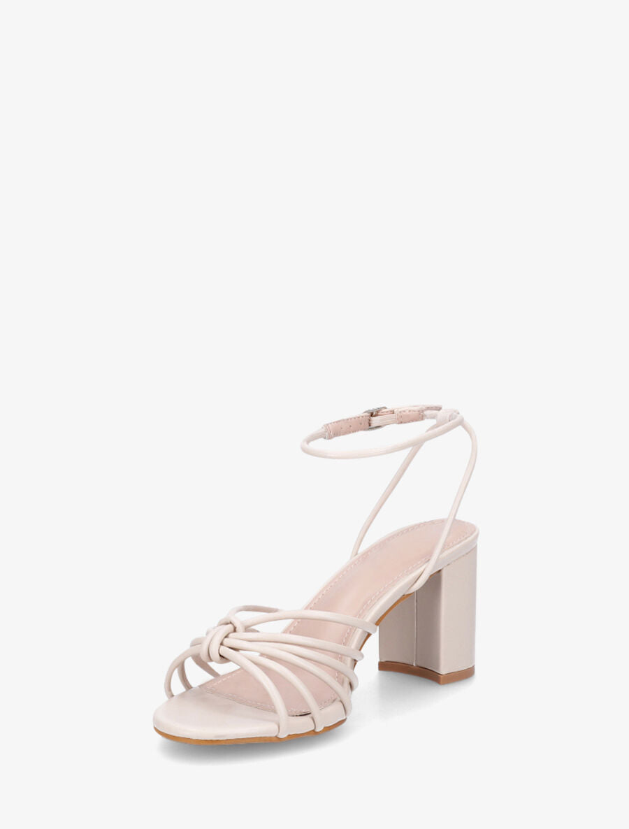 Sandales à talon et fines brides - Beige - 3