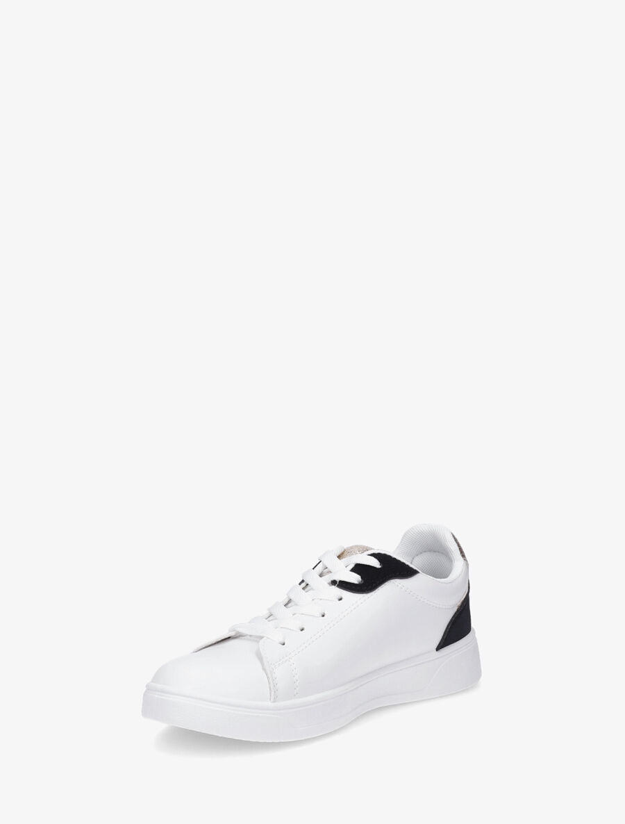 Sneakers en simili à détail suédine et irisé - Noir - 3