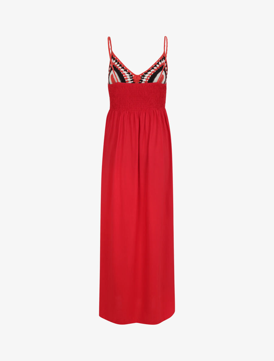 Robe longue à buste crochet - Rouge - 2
