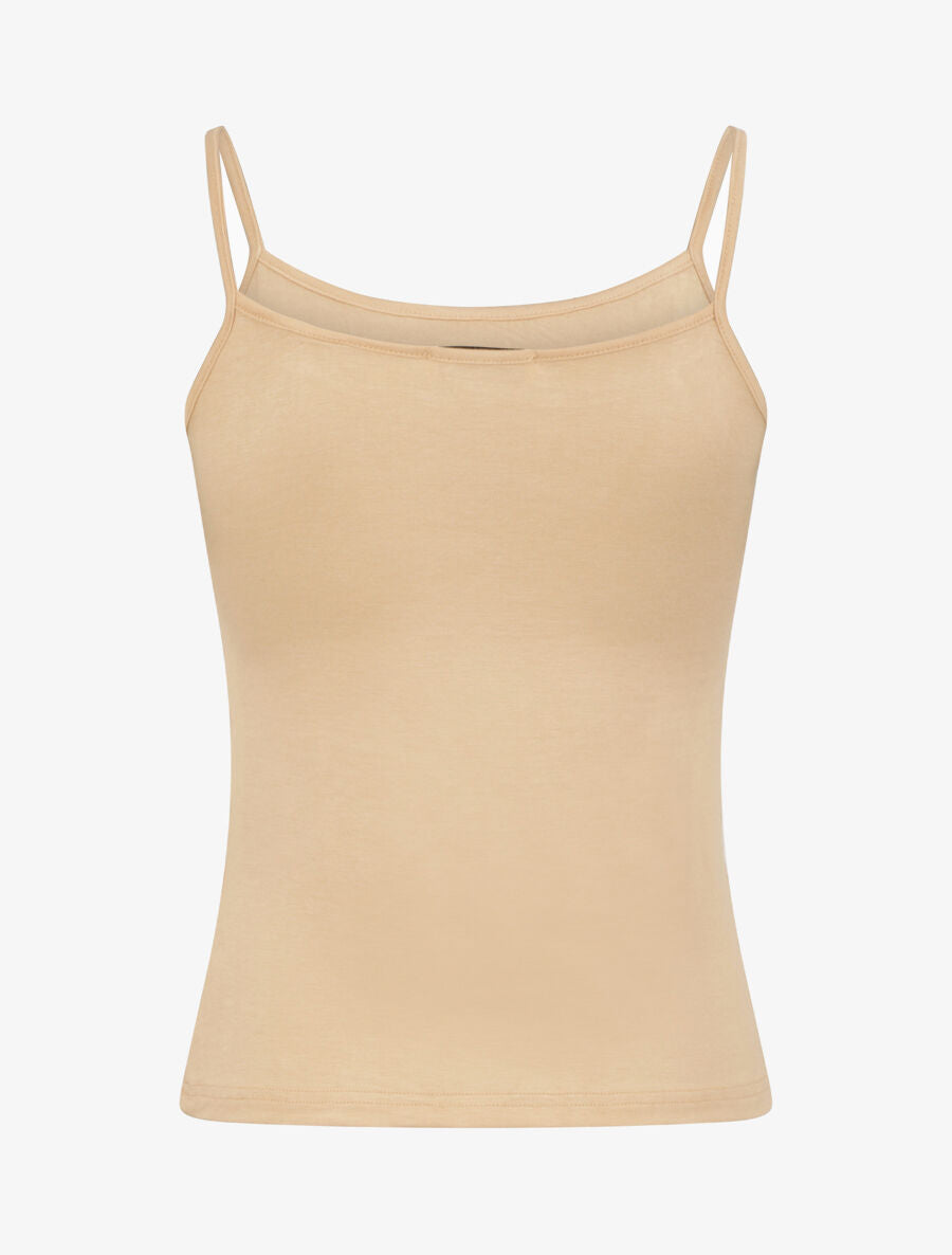 Débardeur basique à fines bretelles - Beige - 2