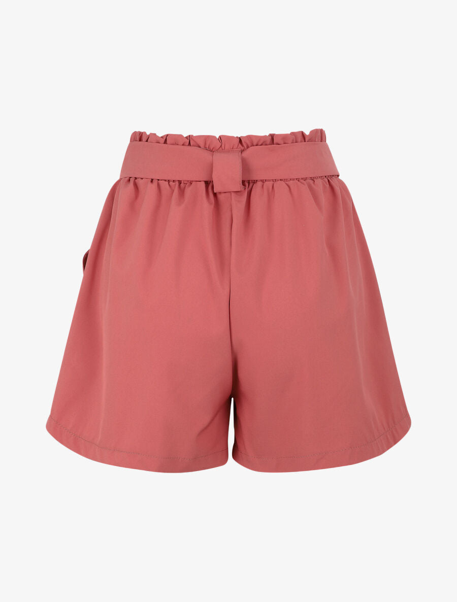 Short uni à taille élastiquée - Corail - 2