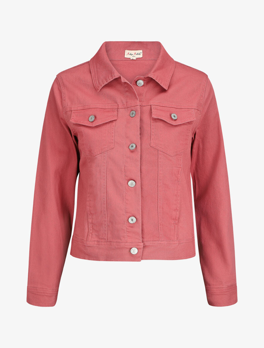 Veste oversize en jean basique - Rose - 1