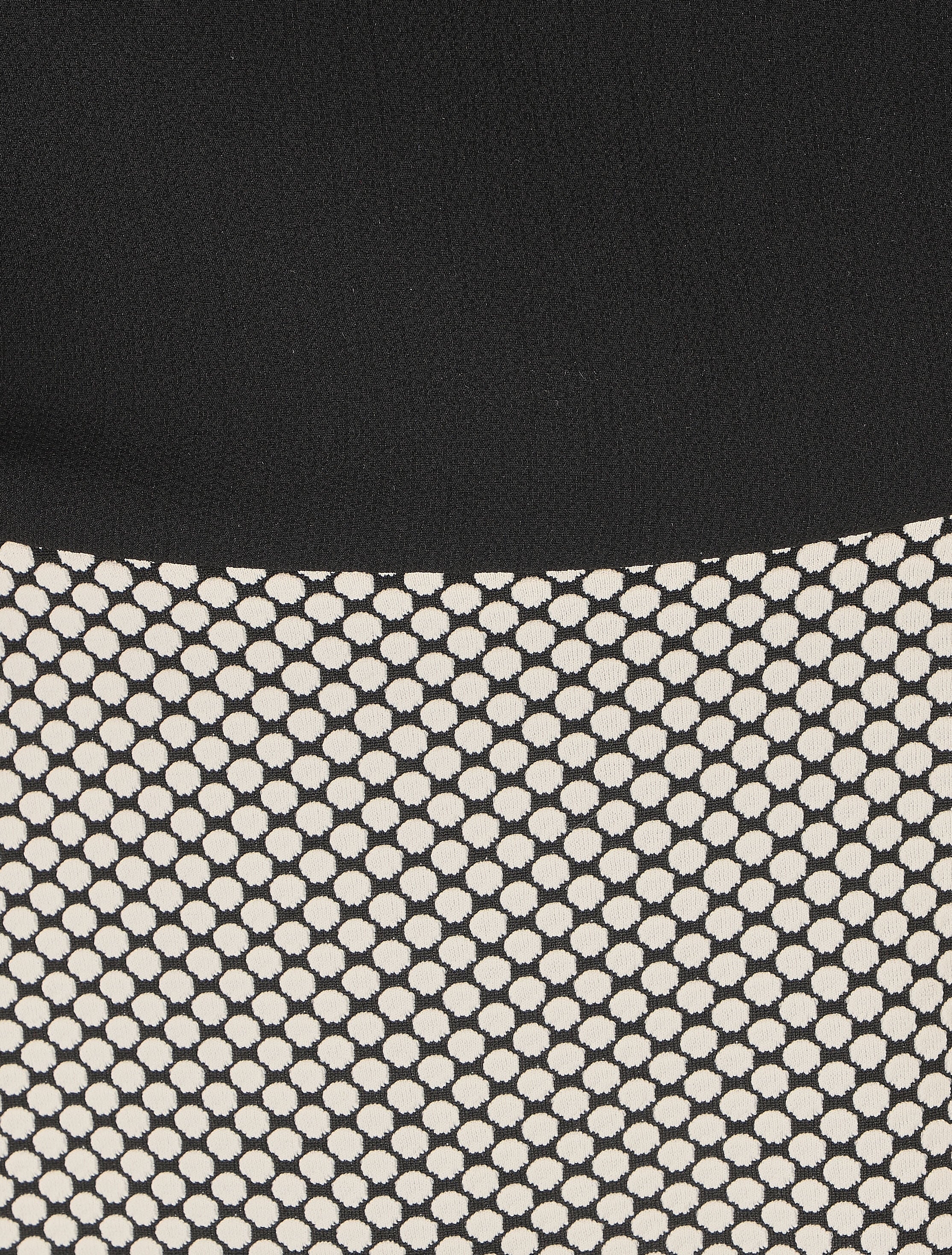Robe droite imprimé graphique bi-matière - Noir - 3