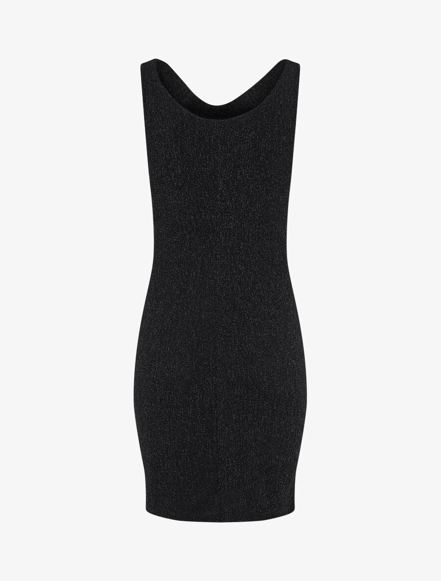 Robe moulante pailletée à col bénitier - Noir - 2