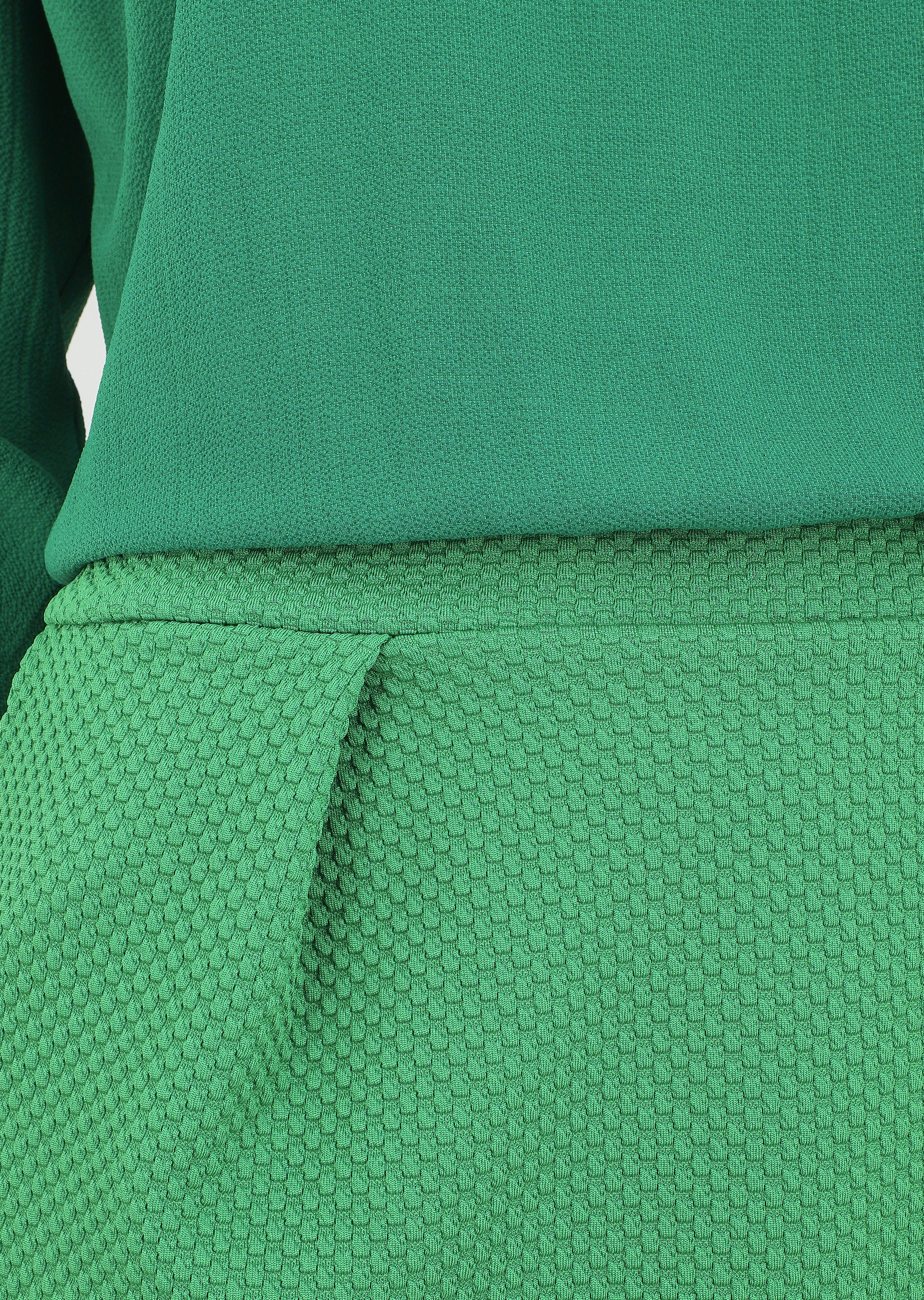 Robe droite bi-matière - Vert - 3