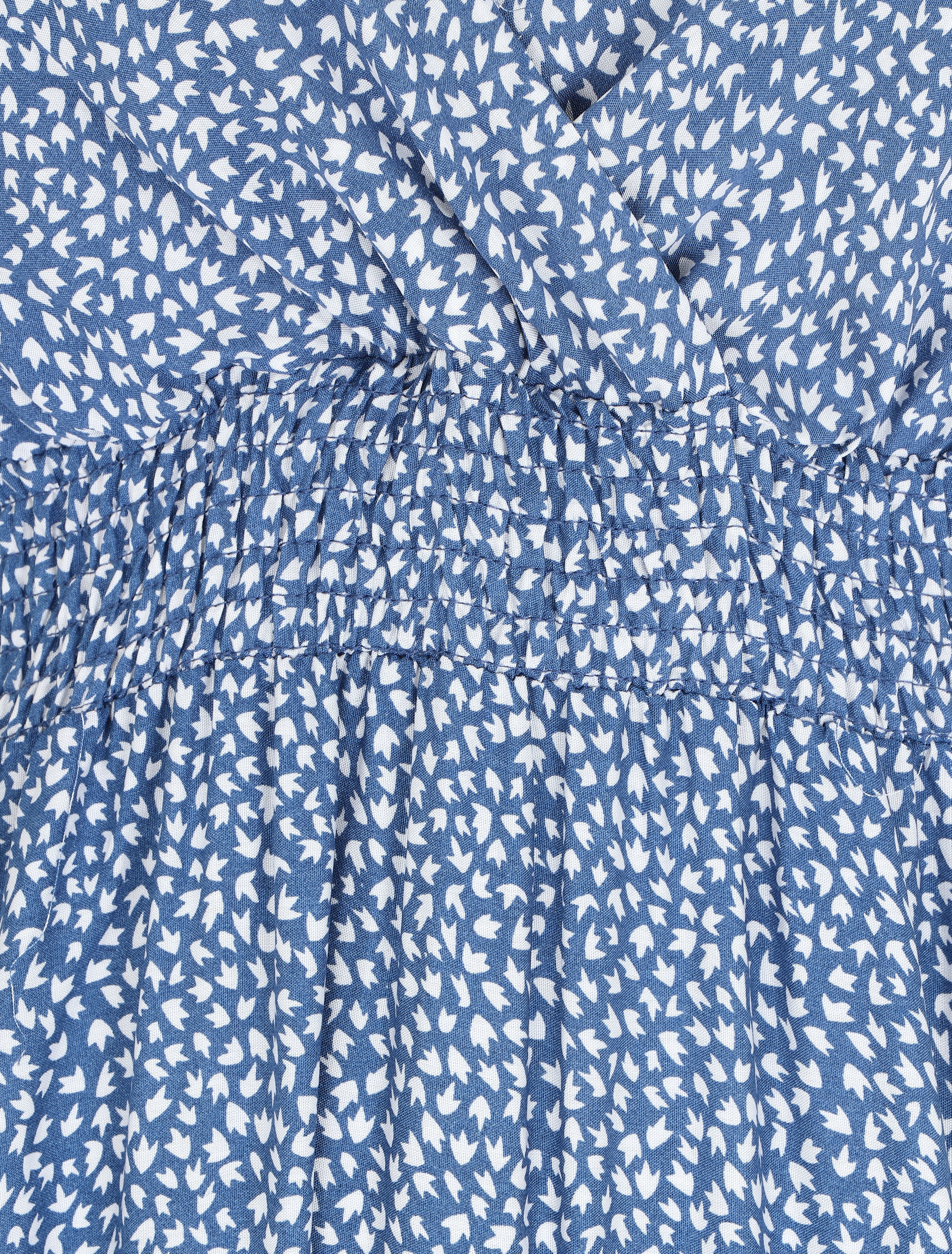 Robe longue à bretelles imprimé tulipe - Bleu - 4