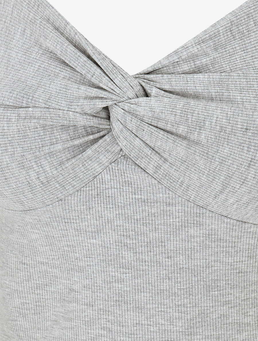Top côtelé à manches 3/4 - Gris - 3