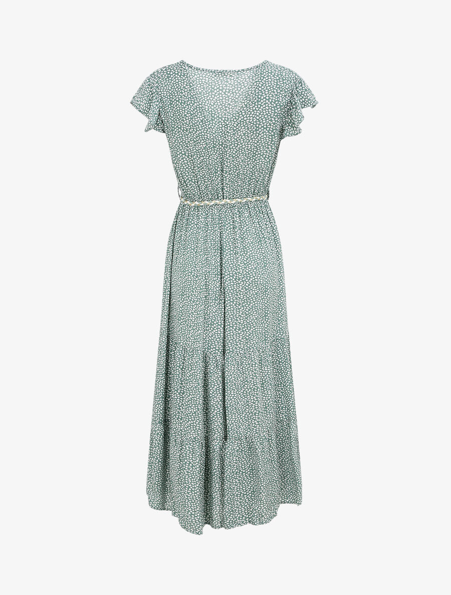 Robe longue à imprimé graphique - Vert - 2