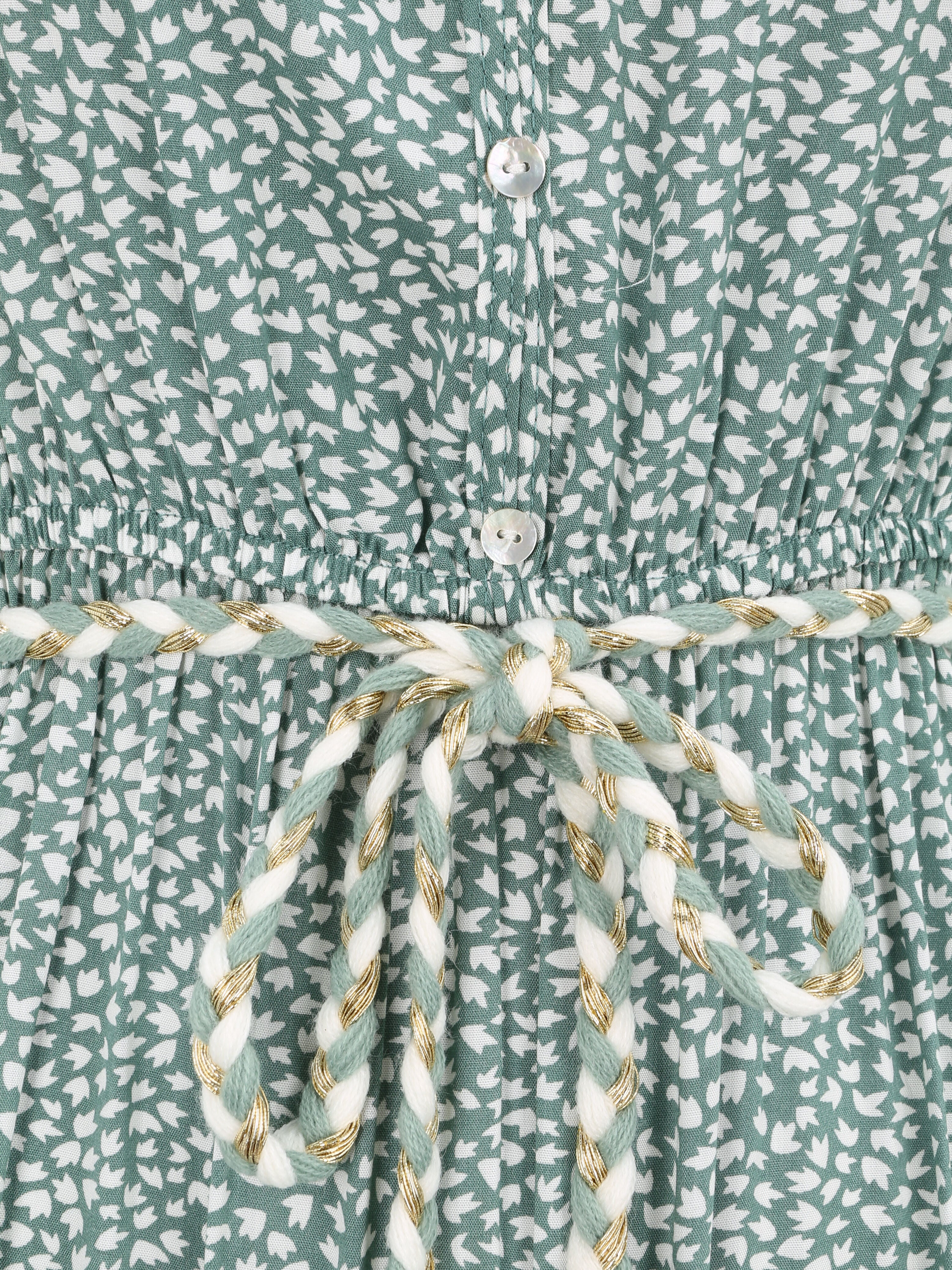Robe longue à imprimé graphique - Vert - 3