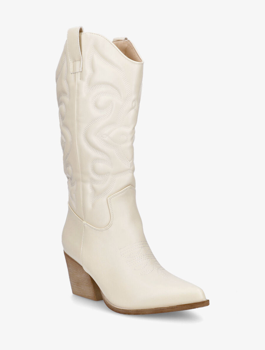 Bottes style santiags - Beige - 2