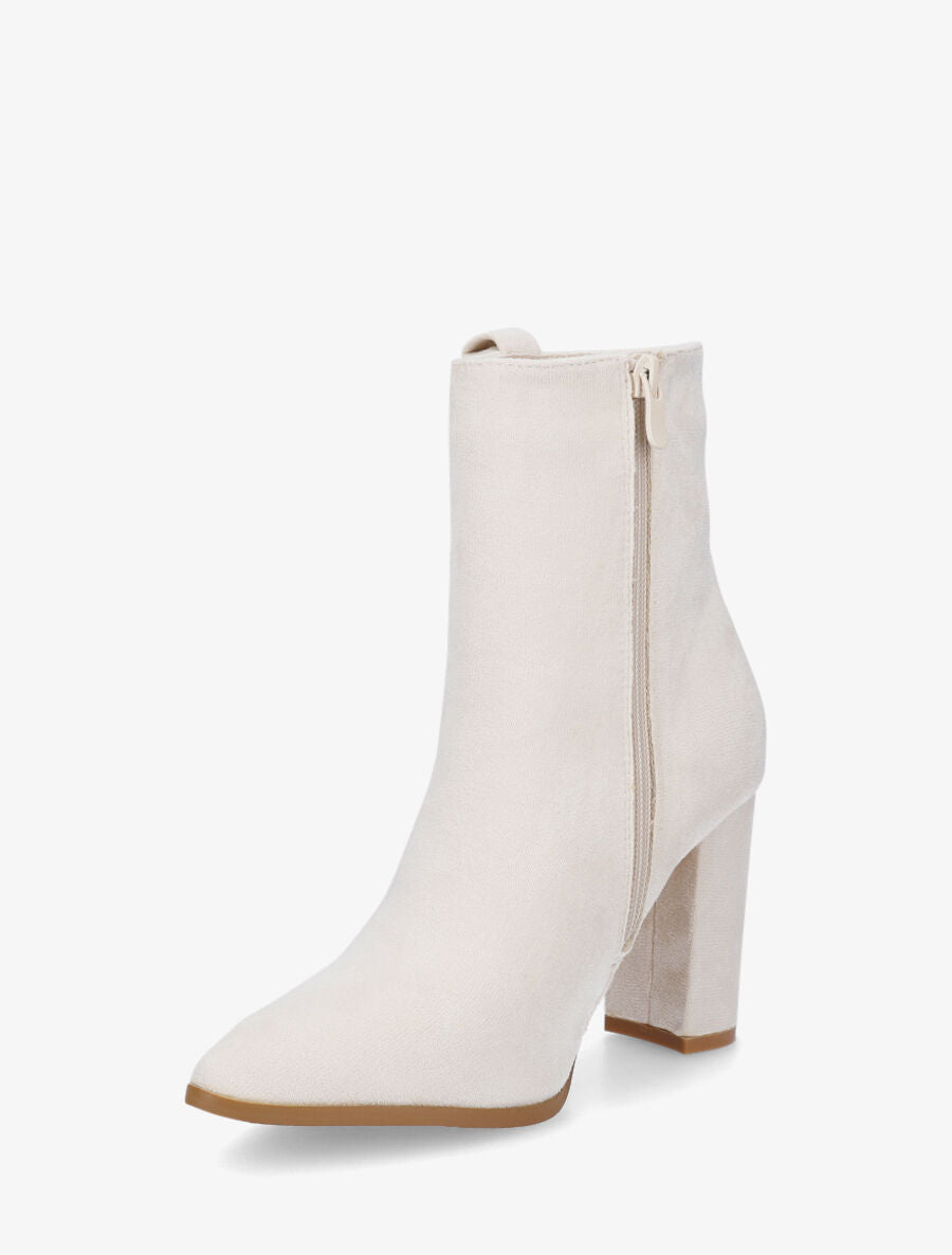 Bottines unies en suédine - Beige - 3