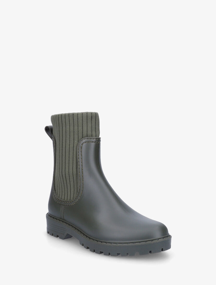 Bottines chaussettes en caoutchouc - Kaki - 2