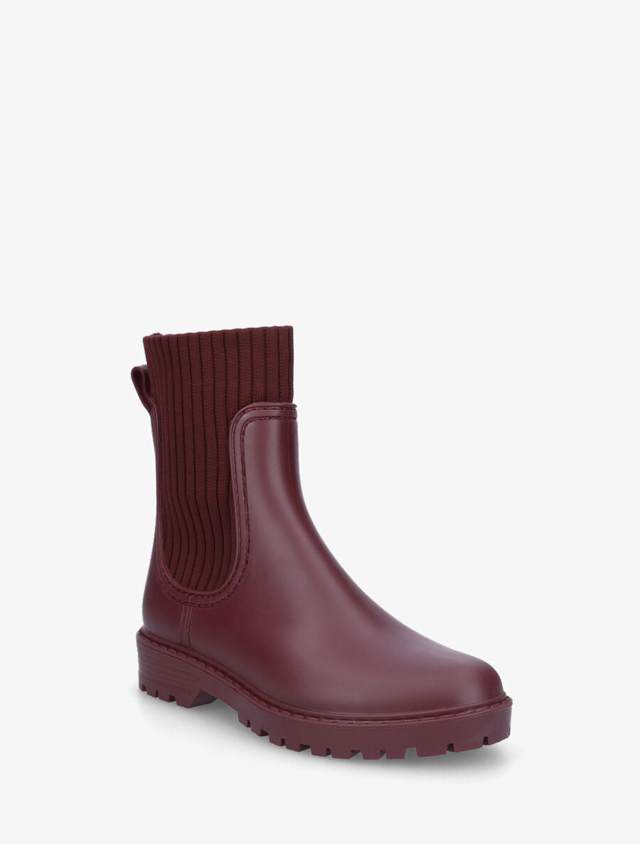 Bottines chaussettes en caoutchouc - Bordeaux - 2