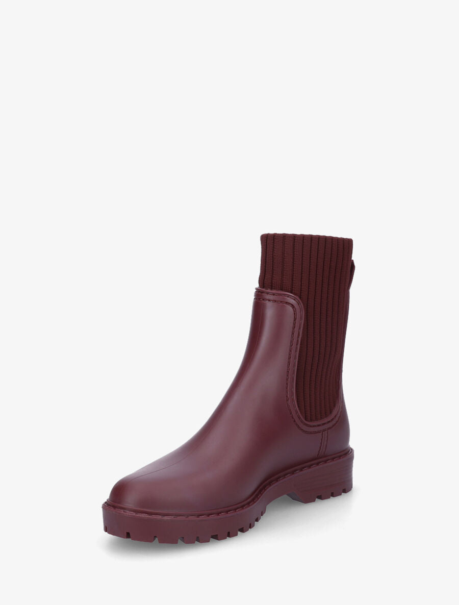 Bottines chaussettes en caoutchouc - Bordeaux - 3
