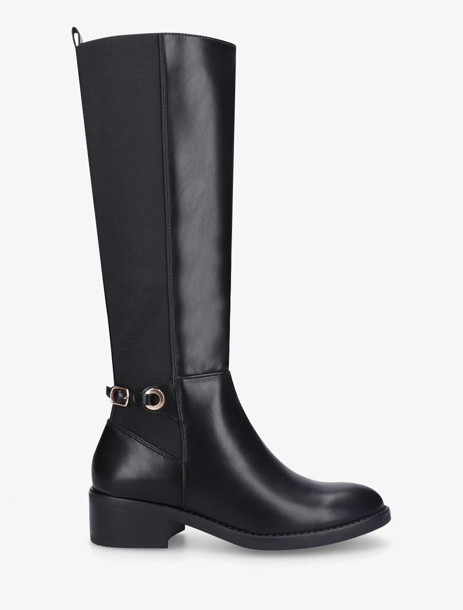 Bottes unies élastiquées sanglé - Noir - 5