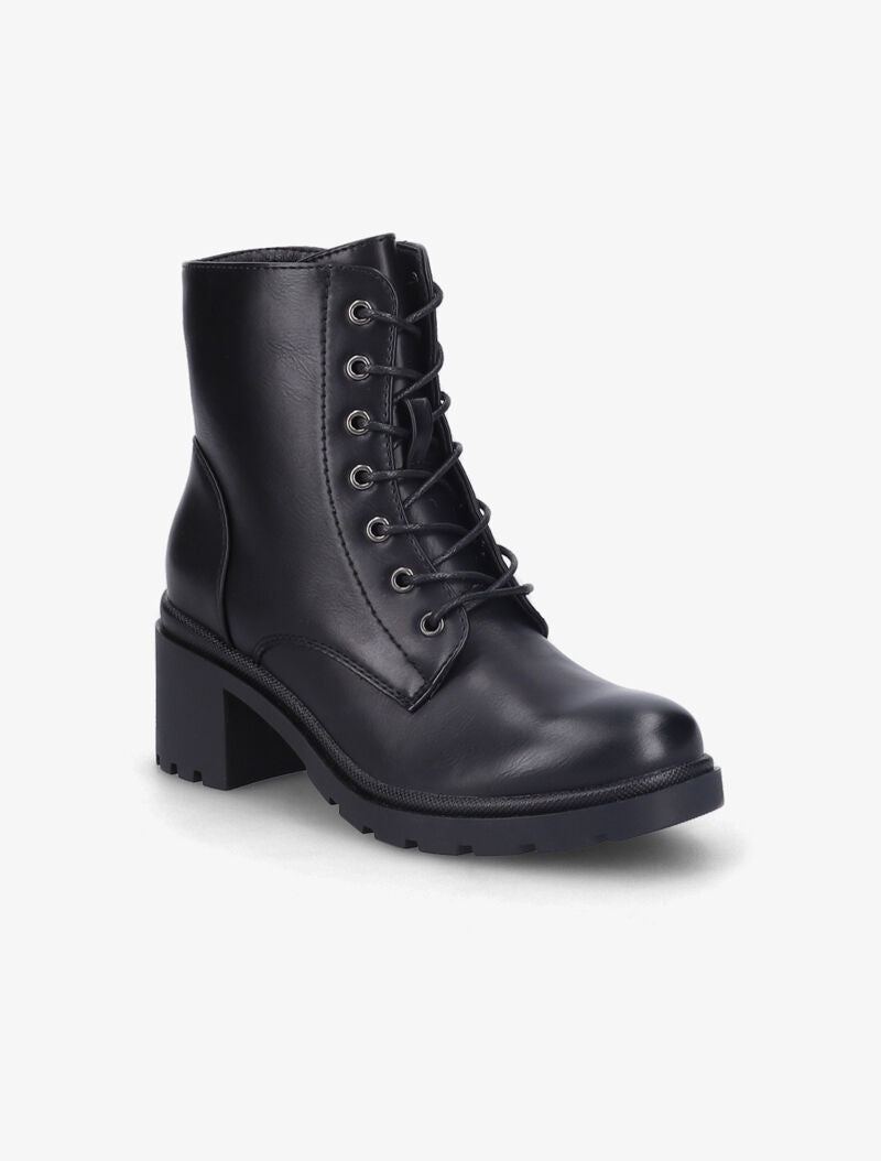 Bottines en simili à talon - Noir - 3