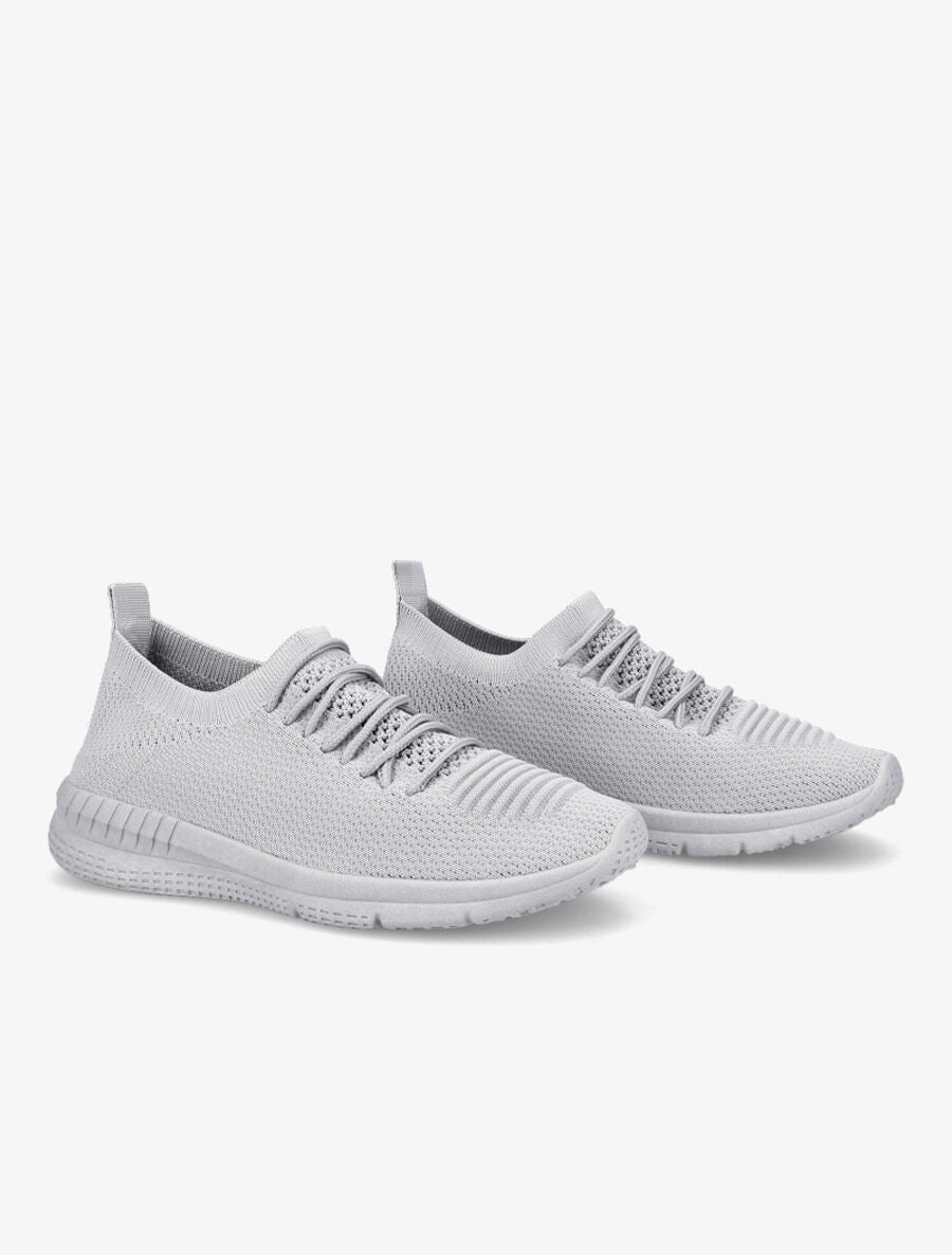 Baskets en mesh à lacets - Gris clair - 4