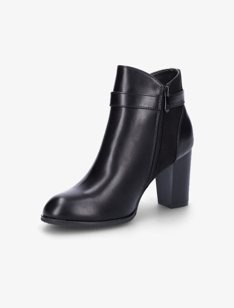 Bottines bi-matière à bride à boucle - Noir - 3