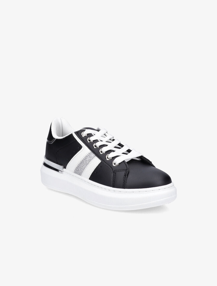 Sneakers à contrefort en suédine et à détail métallique - Noir - 2
