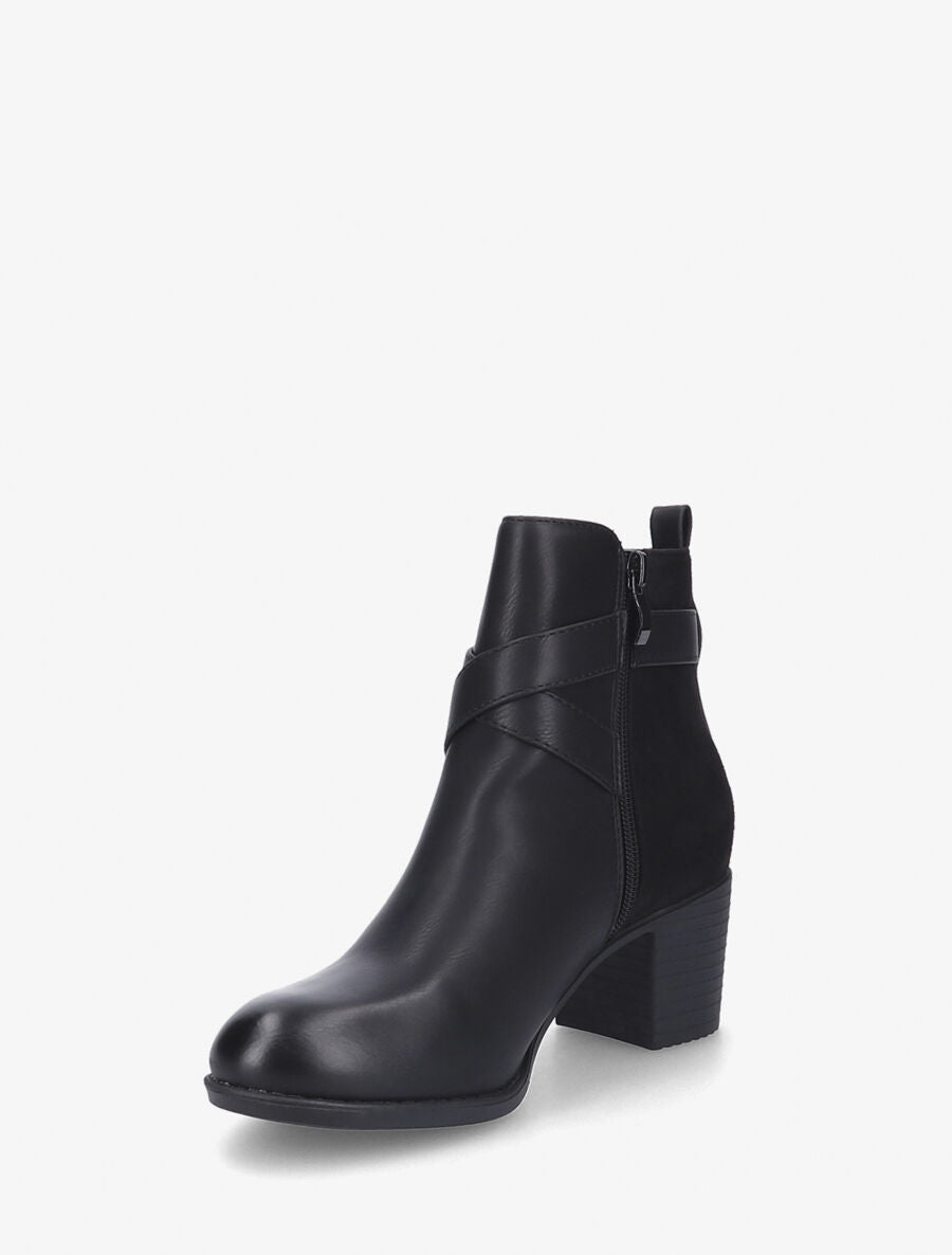 Bottines à talon et sangles croisées - Noir - 3