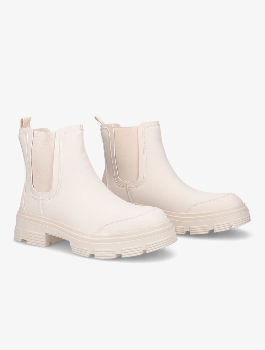 Chelsea boots à semelles crantées - Beige - 4