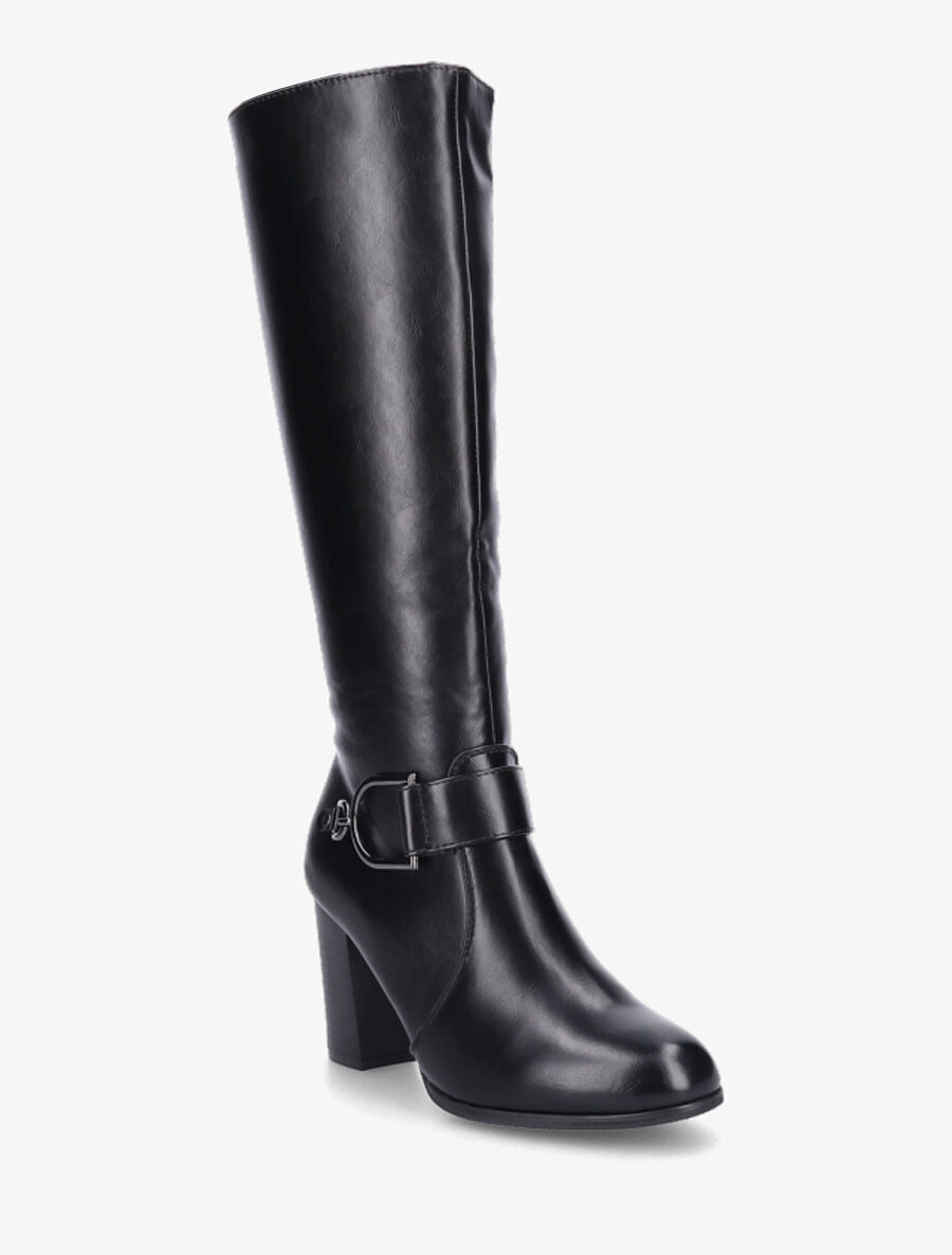 Bottes en simili à talon - Noir - 2