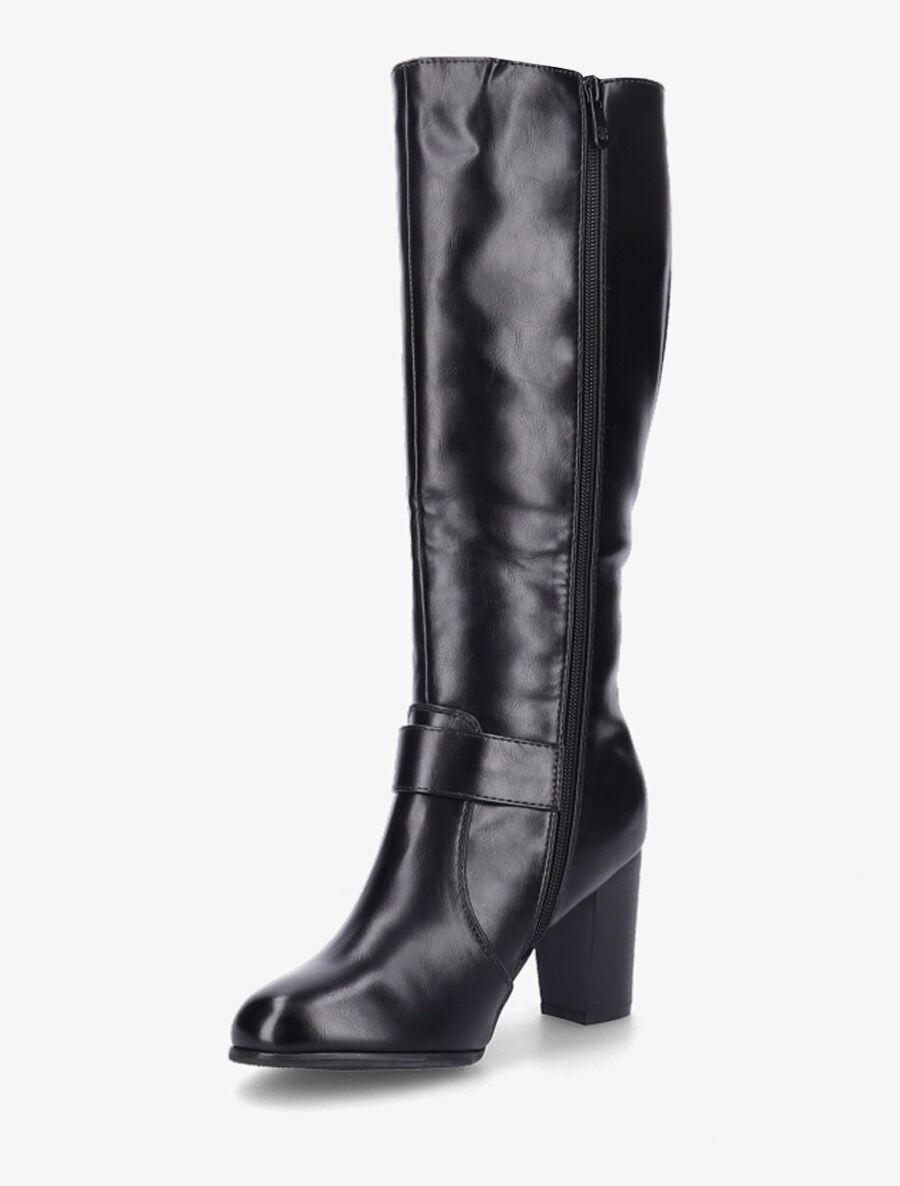 Bottes en simili à talon - Noir - 3