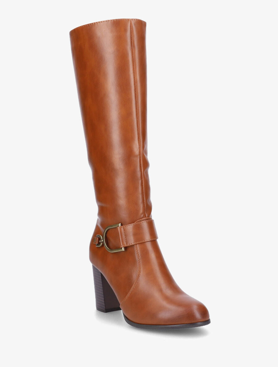 Bottes en simili à talon - Camel - 2